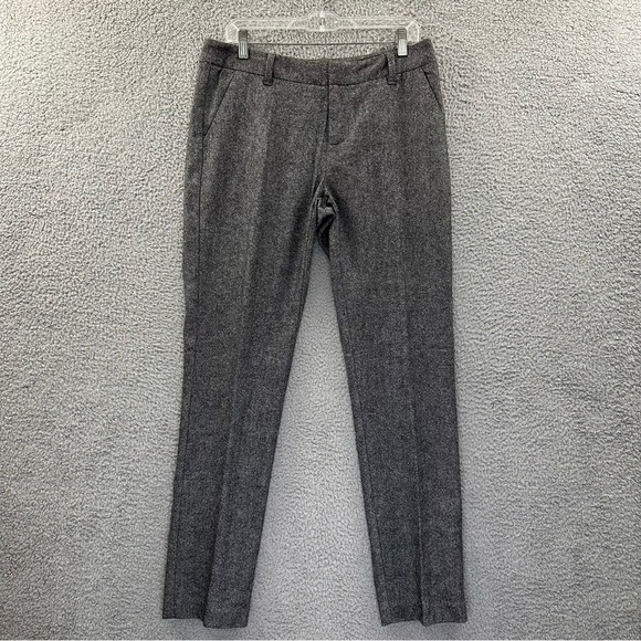 Garnet Hill Mid‎ Rise Straight Leg Wool Blend Dress Pants Gray Women's 10 x 32 - Picture 1 of 10